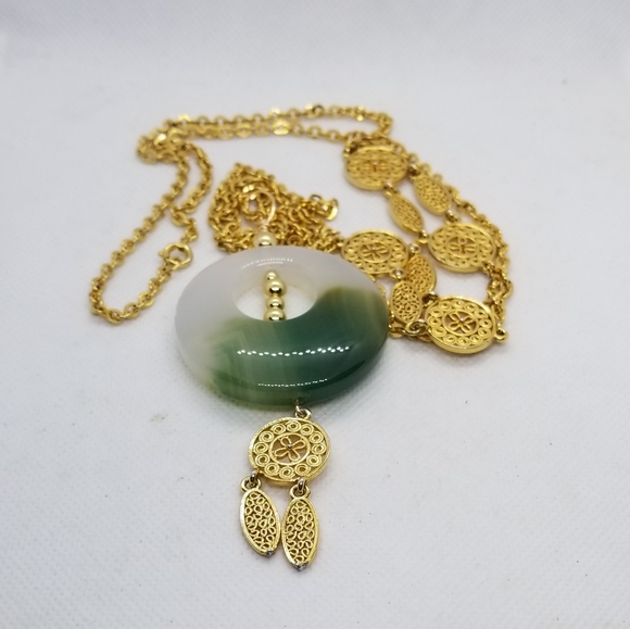 NF * Necklace Beautiful Jade stone Pendant - Picture 2 of 7